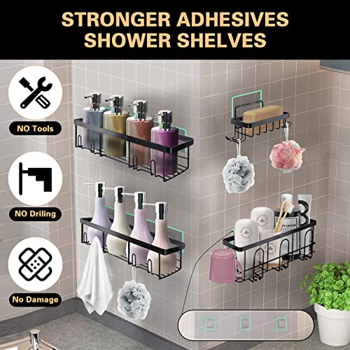 NCKIHRKK Mensola Doccia Senza Foratura, Set da 4