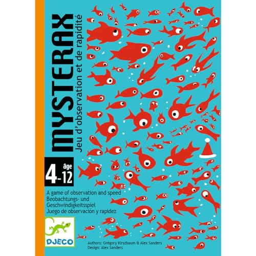 DJECO Mysterax Jeu de Cartes Enfants, 4 à 12 Ans - Jeux de Cherche et Trouve - Développe Observation et Rapidité - 54 Cartes - Compact et Facile à...