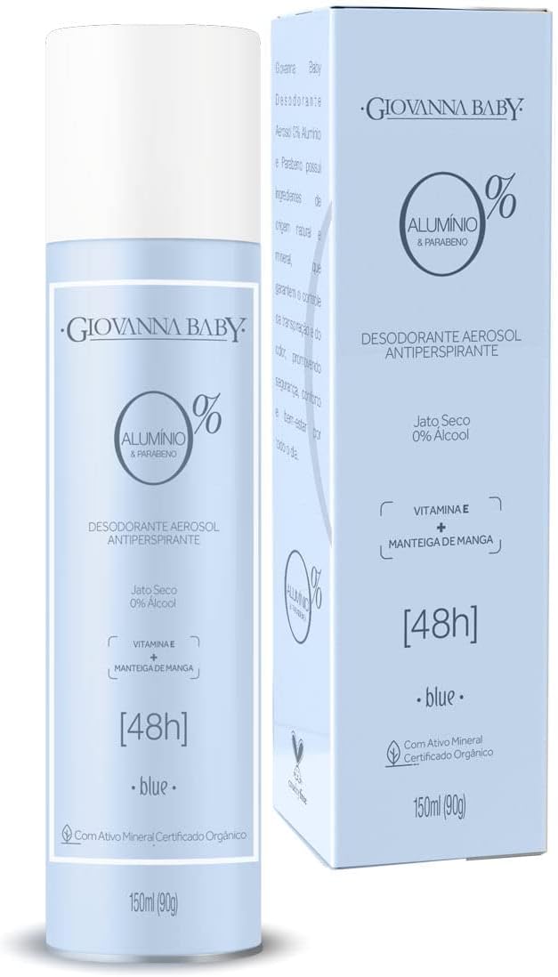 Desodorante Giovanna Baby Blue 150ml Sem Alumínio — Melhor Frescor Sem Alumínio