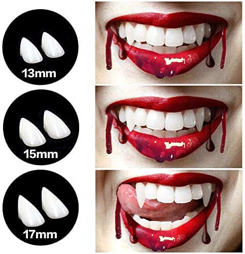 LQYoyz Cosplay Vampire Teeth, Cosplay Accessories Halloween Party Prop Decoration Fake Vampire Fangs, Werewolf Fangs Vampire Dentures for Kids / Adults (3 Pairs)