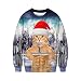 Produktbild 3D gedruckt Rundhals Pullover weihnachtskatze groß XXL Unisex Pullover Langarm 3D Druckmuster Hoodies Fashion Outwear XXL