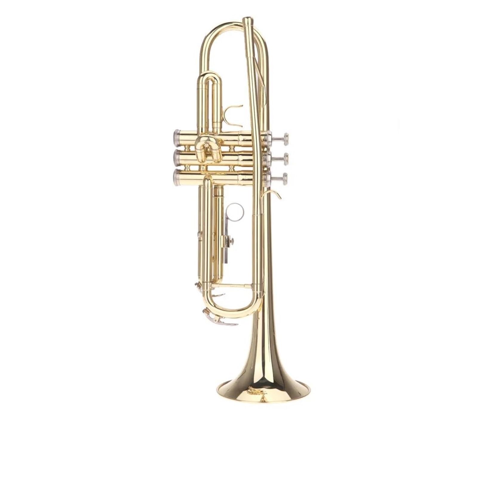 trąbka instrument Wysokiej jakości trąbka Bb B z płaskim dnem trwała mosiężna trąbka z posrebrzanym ustnikiem piękna torba koncertowa(Color:Silver)