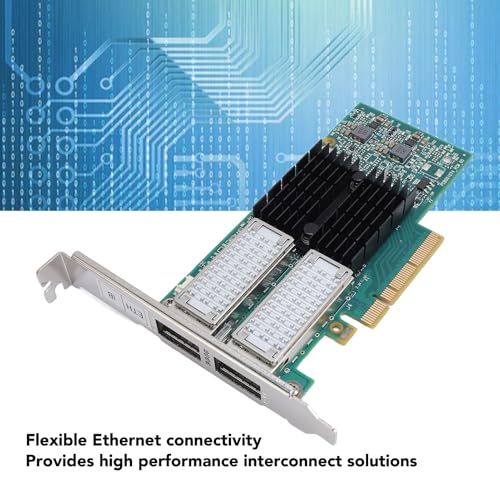 Tarjeta de red PUSOKEI MCX354A FCCT PCI, adaptador de red Ethernet PCIe 3.0 de doble puerto QSFP 40Gbs con motor de descarga de hardware para centro de datos y servidor miniatura 5