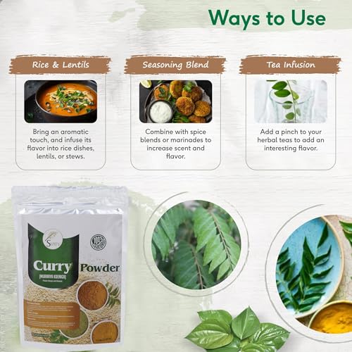 SVATV Curry-Pulver | Murraya Koenigii | Curry-Würzpulver | Indisches Curry-Pulver | Spezieller Geschmack, Hochwertige Kräuter – Größe – 227g