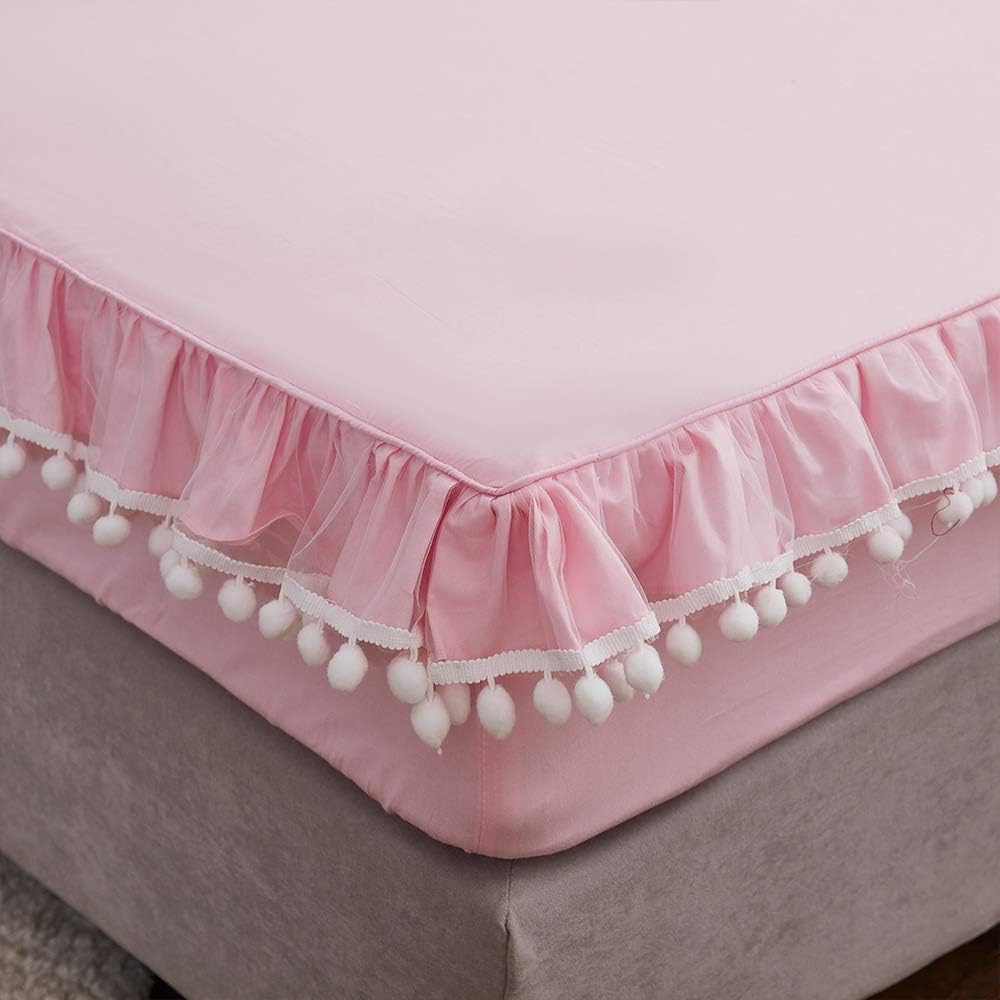 Hоttеѕt Sаlе FADFAY Full Size Sheet Sets Pom Pom Pink Bed Sheets 100% Cotton Hypoallergenic Kids Girls Chic Ruffled Deep Pocket Fitted Sheet 17.5 Inch 4 Piece(Ruffle Pillowshams),Pink/Full Amаzіng 🔥 FADFAY Full Size Sheet Sets Pom Pom Pink Bed Sheets 100% Cotton Hypoallergenic Kids Girls Chic Ruffled Deep Pocket Fitted Sheet 17.5 Inch 4 Piece(Ruffle Pillowshams),Pink/Full