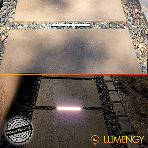 Image of LUMENGY Paver Light Slim 0.5x6 Inch (0.55x5.9), 2700K Warm White, Glare-Free Linear Lighting for Driveways, Walkways and Paver Borders, 12V Hardwired, IP67 Waterproof, Drive-Over Rated