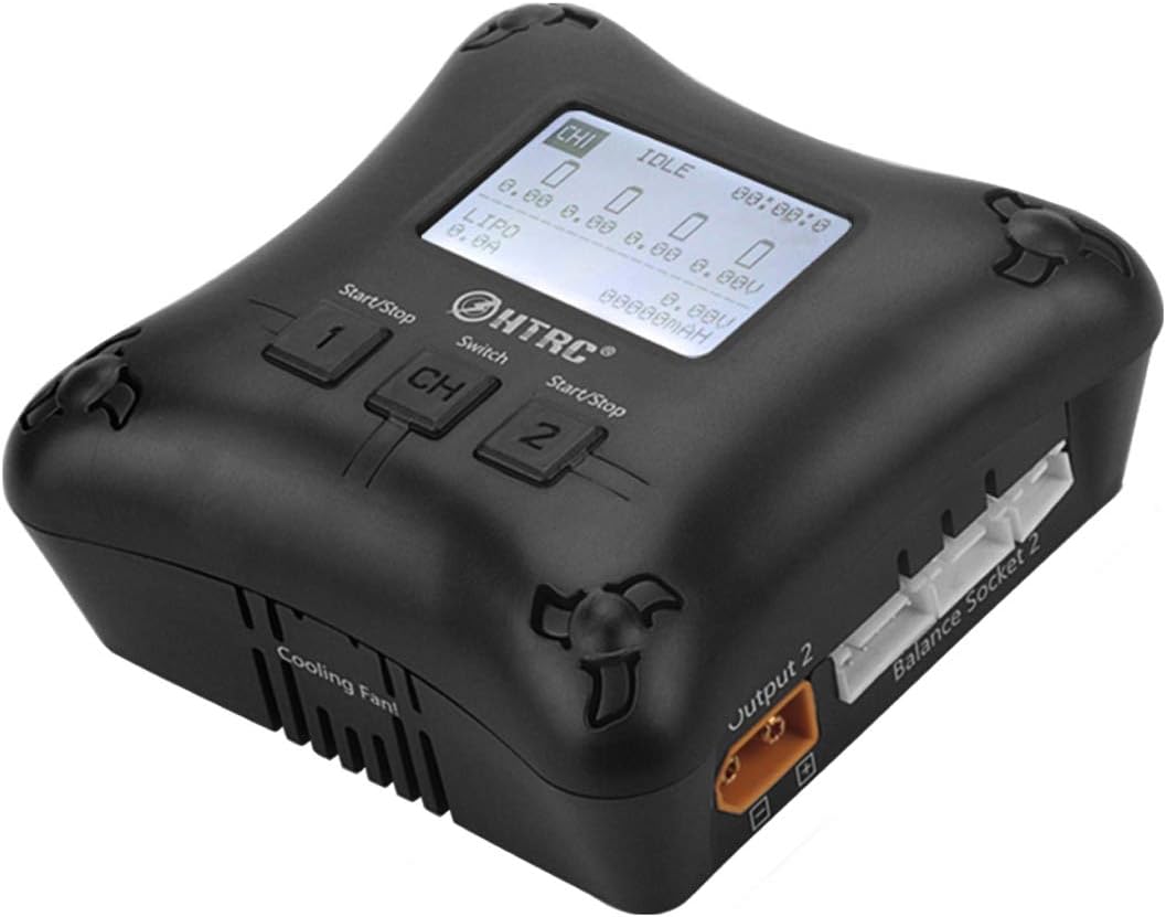 Haisito LiPo Balance Charger AC Mini RC Charger Dual Port 20Wx2 2Ax2 for 2S 3S 4S LiPo Batteries
