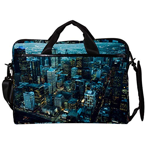 Bolso bandolera para portátil de 14 a 15,4 pulgadas con diseño urbano de vista alta de la ciudad