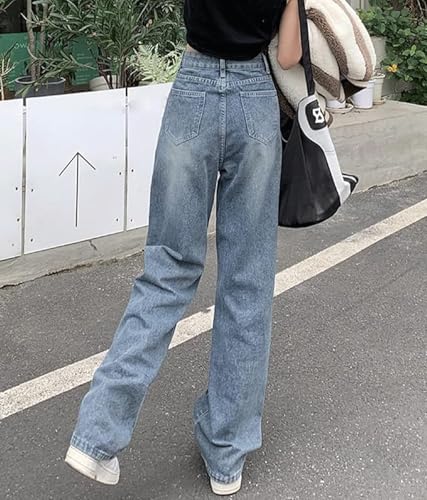 Women's High Waisted Wide Leg Jeans Star Embroidery Y2k Denim Pants Vintage Trendy Boyfriend Jeans for Teen Girls4