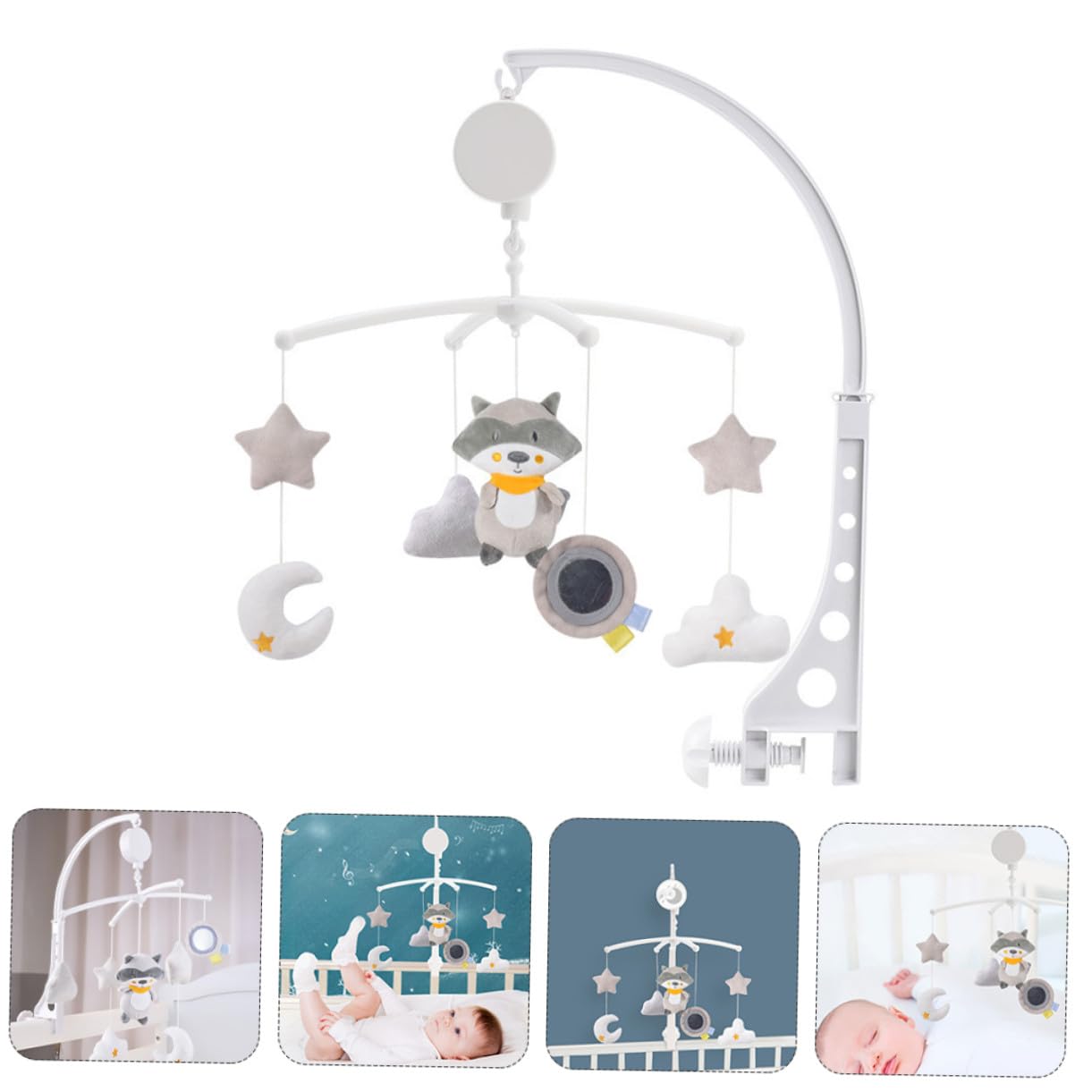 Ornement de Berceau Rotatif Musical en Plastique pour Bébé | Pendentif de Berceau, Accessoire de Chambre D'garçon et Filles, Présent Naissance et Baby Shower