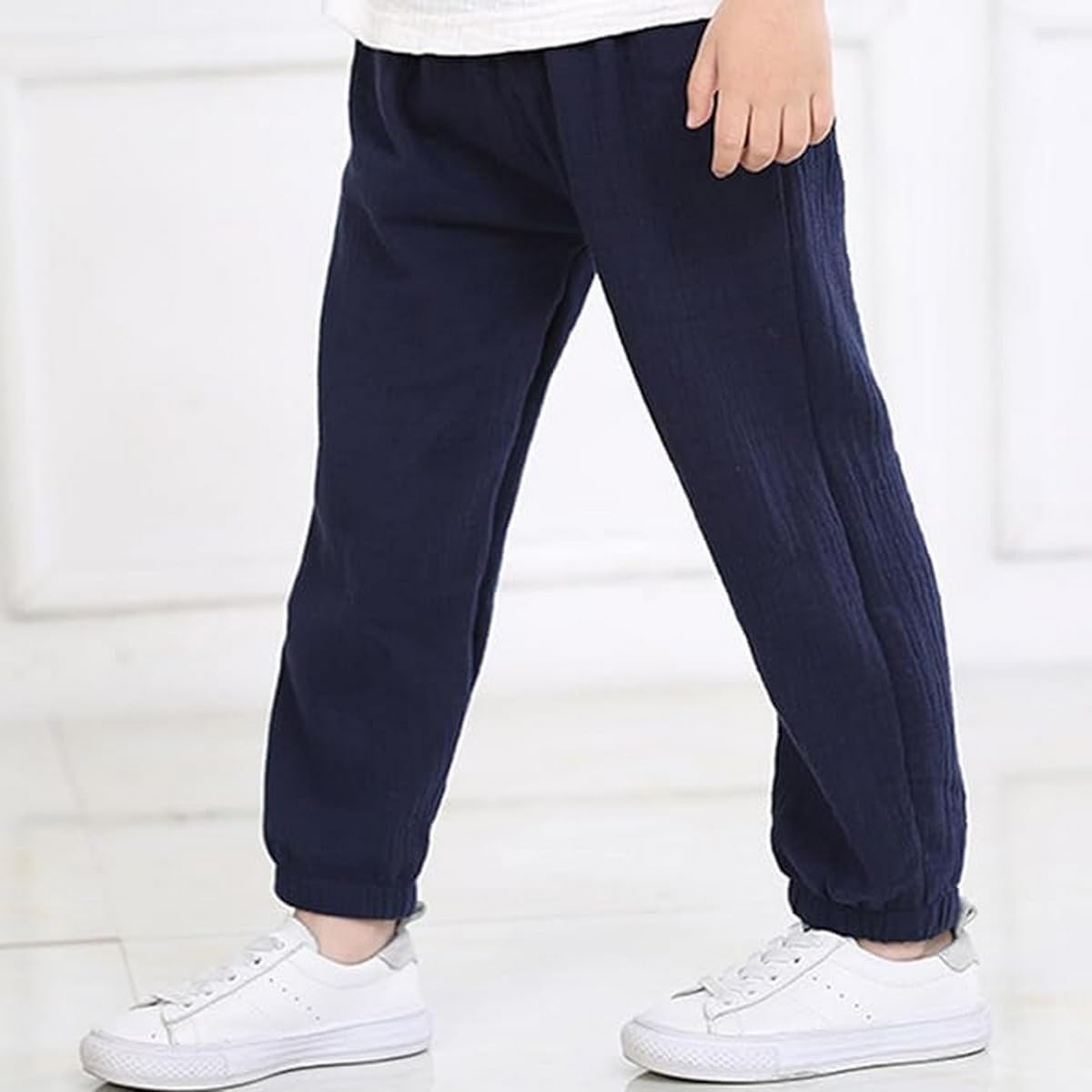 Confezione da 3 Pantaloni Estivi in Lino per Neonati e Bambini Piccoli, Pantaloni Lunghi Leggeri e Traspiranti Estivi Harem Sottili da Jogging per Bambino