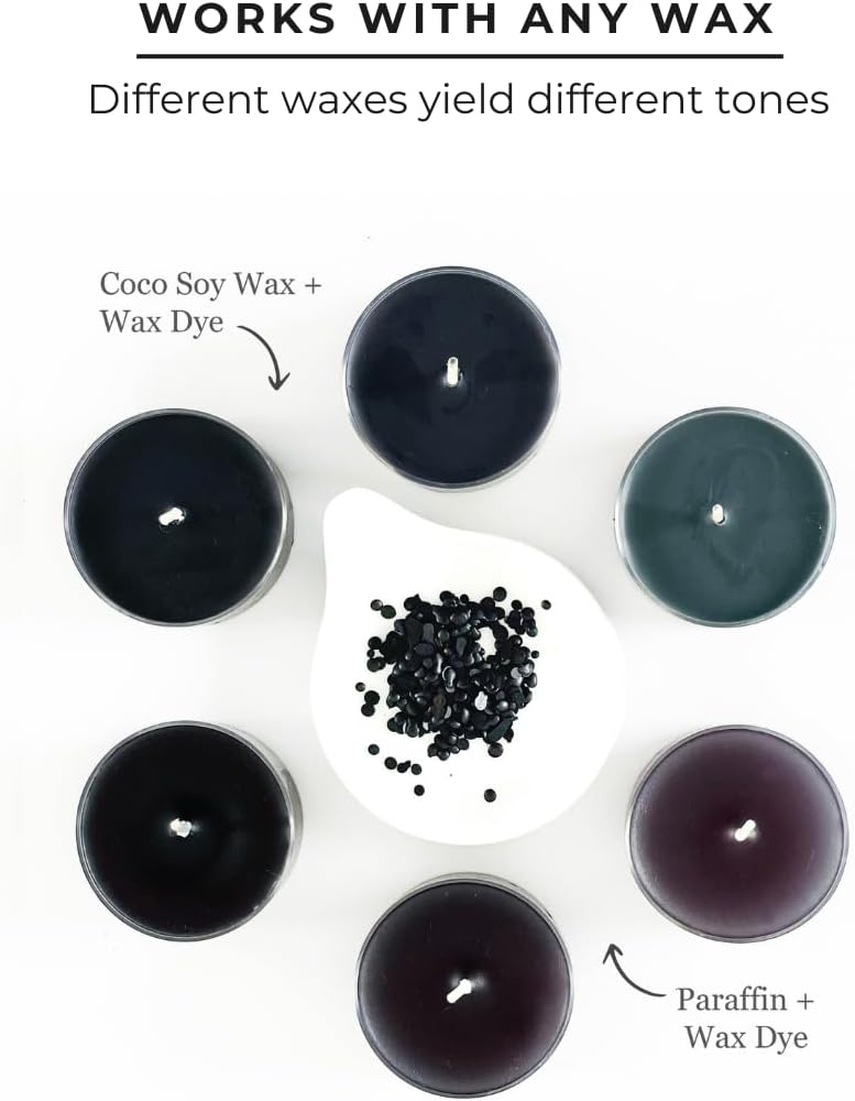 Direct Candle Supply – Color Dye Flakes – Black High Concentration Dyes for Candle Making (1.6 oz)… (Black) Use in Soy/Coconut/Paraffin Wax
