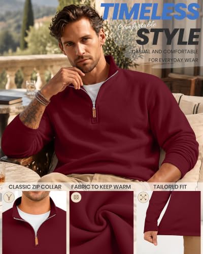 Stay Warm and Stylish with the Best Men's Quarter Zip Thermal Sweatershirts - Image 4