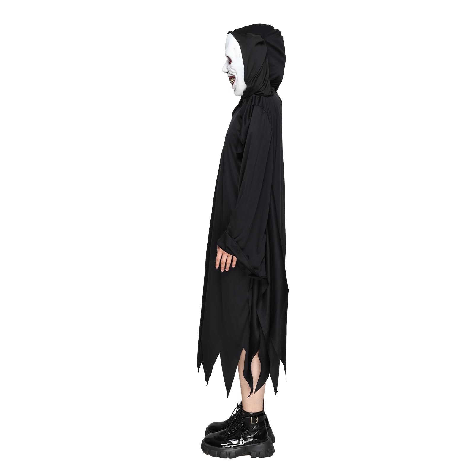 EraSpooky Mens Ghoul Costume Scary Adult Halloween Soul Taker Ghost Outfits, Black - Image 4