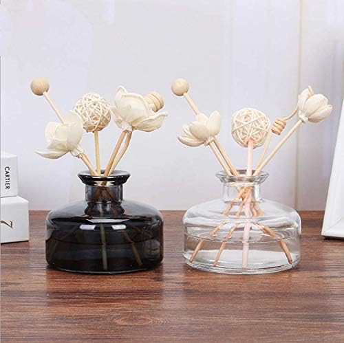 Miniatura 4 de VANTOBEST 1 botella difusora de vidrio redonda de 6.8 fl oz6.8 oz para botella de aromaterapia de caña de aceites esenciales, botellas de vidrio