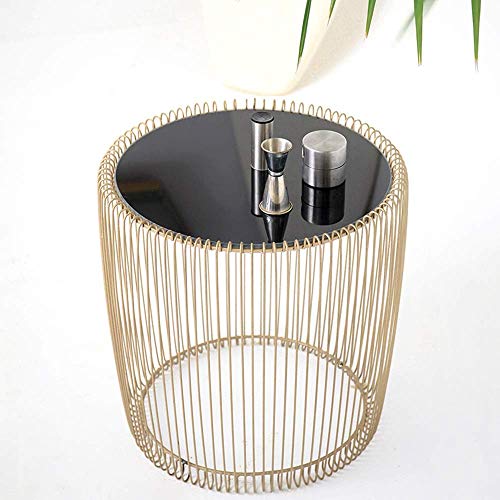 Table basse ronde en verre trempé noir compacte pour petits espaces - 4