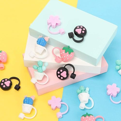 Miniatura 9 de Stanley Cup - Juego de 6 fundas de popote para vaso Stanley, compatibles con vaso Stanley de 40 onzas, puntas de popote de silicona reutilizables a