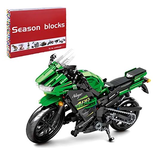 Bulokeliner Teknik motorcykel för Kawasaki Ninja 400, mekanisk racerbilsmodell, 862 delar racermotorcykel modell, supermotorcykel leksak kompatibel med Lego
