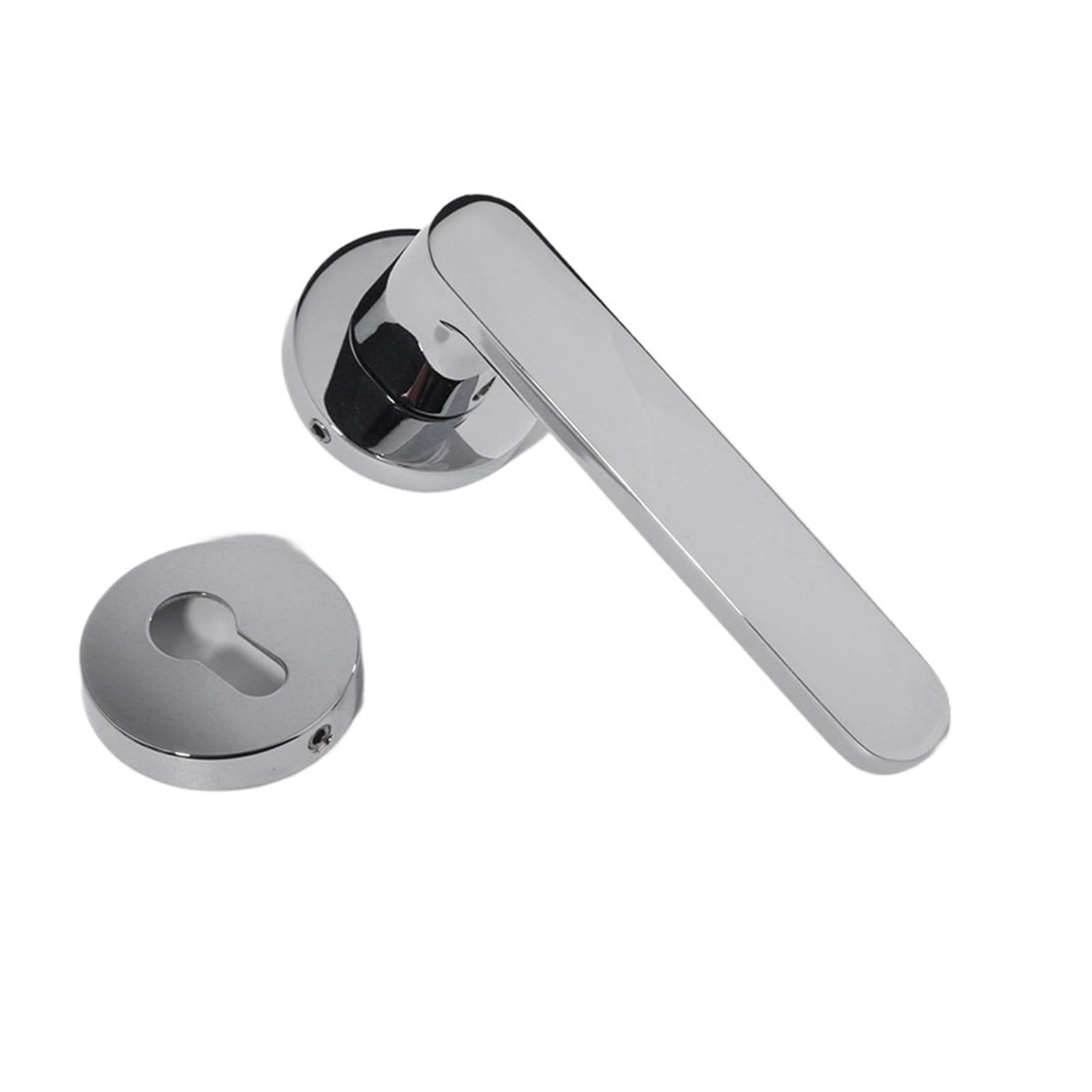 NYRXRYTCA Zinc Alloy Indoor Silent Door Handle Door Lock Bedroom Wooden Door Home Room Door Split Lock(D31 S953 bright chrome silent)