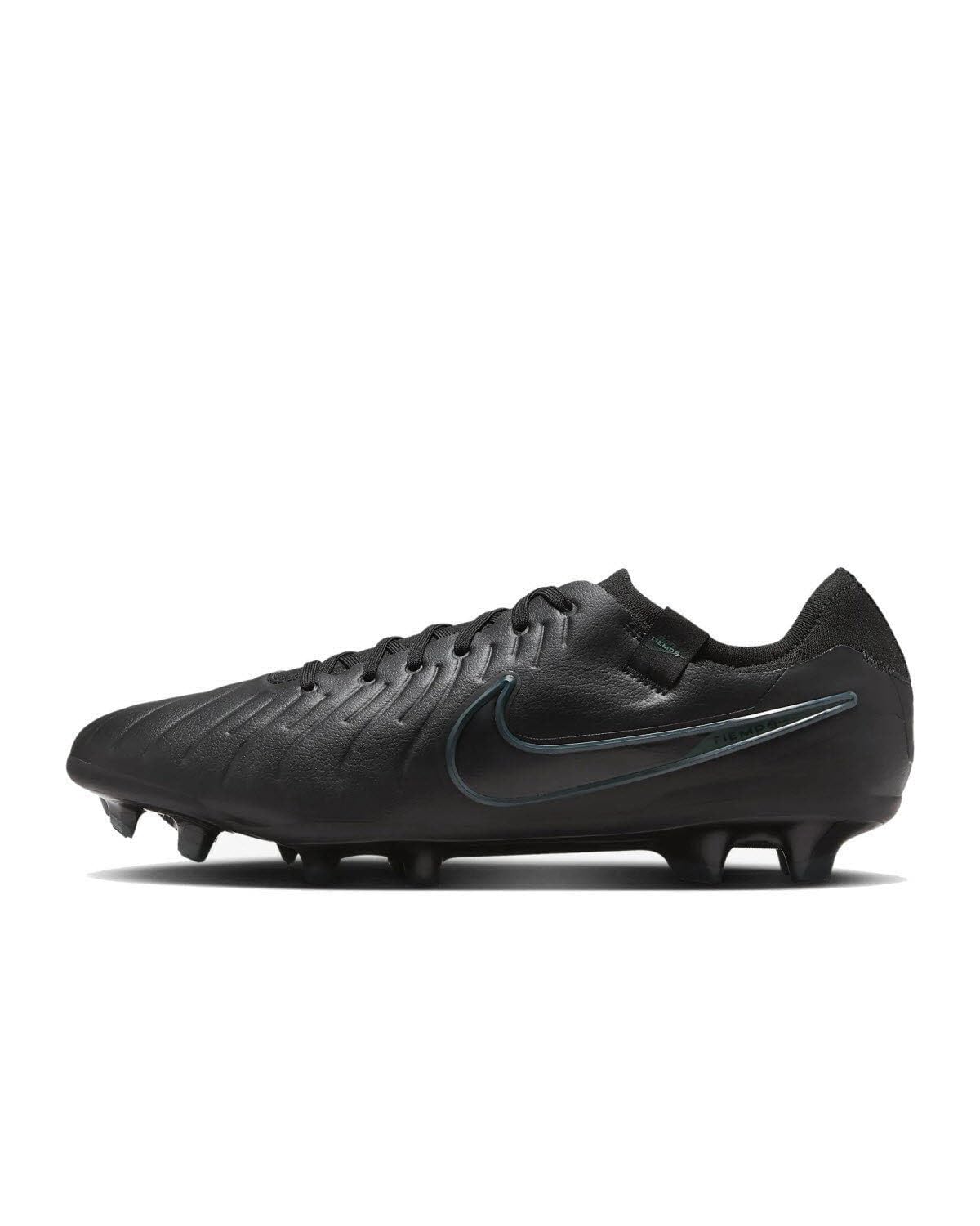 Nike Tiempo Legend 10 Pro Firm-Ground Low-Top Soccer Cleats (DV4333-002, Black/Deep Jungle/Black) Size 8