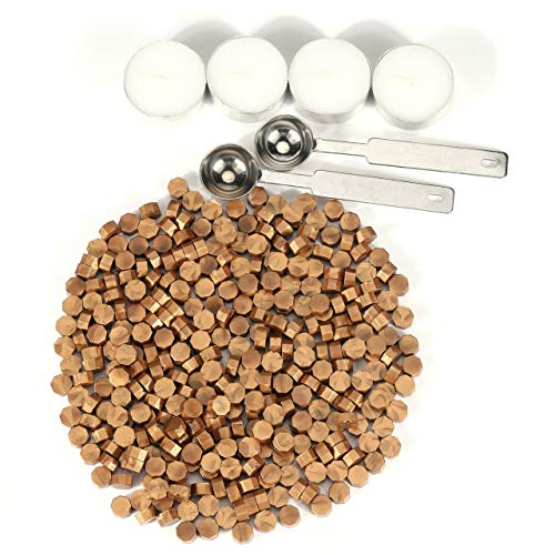 Yoption 360 Pcs Metallic Antique Gold Sealing Wax Beads Set For Wax Seal Stamp With Candles And Melting Spoon #TOP2