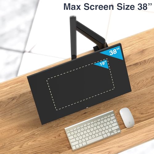 Image of Desky Single Monitor Arm - VESA Mount 17 inch-32 inch Screen Full Motion Desk Clamp & Grommet Base - Adjustable Tilt, Swivel, Rotation - Matte Black