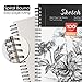 AGPTEK Sketch Book, Art Sketch Book 9''X12, 2 Packs (68lb/100g), Spiral Bound with Easy-to-Remove Pages, Great for Artists, Writers & Illustrators