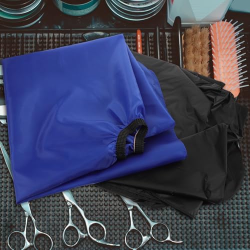 PRETYZOOM 2 piezas Capas profesionales para corte y tinte de cabello impermeables para adultos con cierre de broche, azul y negro miniatura 5