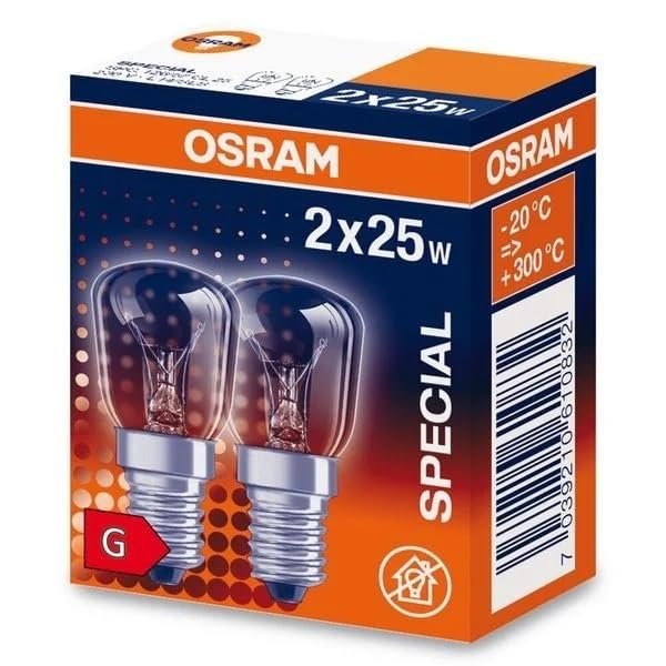 Halojen Fırın Ampulü, 25W, E14 Duy, 300 Derece, 2700K, 2'li Paket