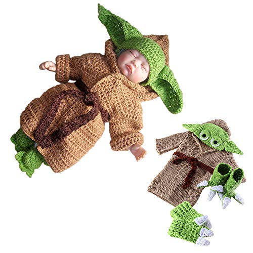 Image of TIMSOPHIA Newborn Infant Baby Photography Prop Crochet Knit Hat Diaper Costume Set Handmade Cap Outfits Hat for Baby Shower