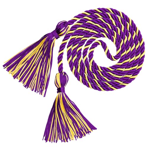 Image of Graduation Honor Cords Purple and Gold Graduation Cords with Tassels, 67 inch Long for Graduation Students