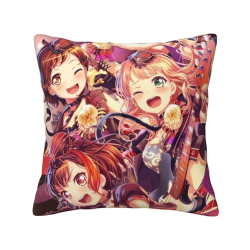 Bang Dream (13) ッションカバー 抱き枕カバー 装飾枕カバー 座布団カバー グッズ ギフト アニメグッズ 着脱簡単 洗える ソファ背当て 両面プリント かわいい おしゃれ 車やソファー 50x50cm