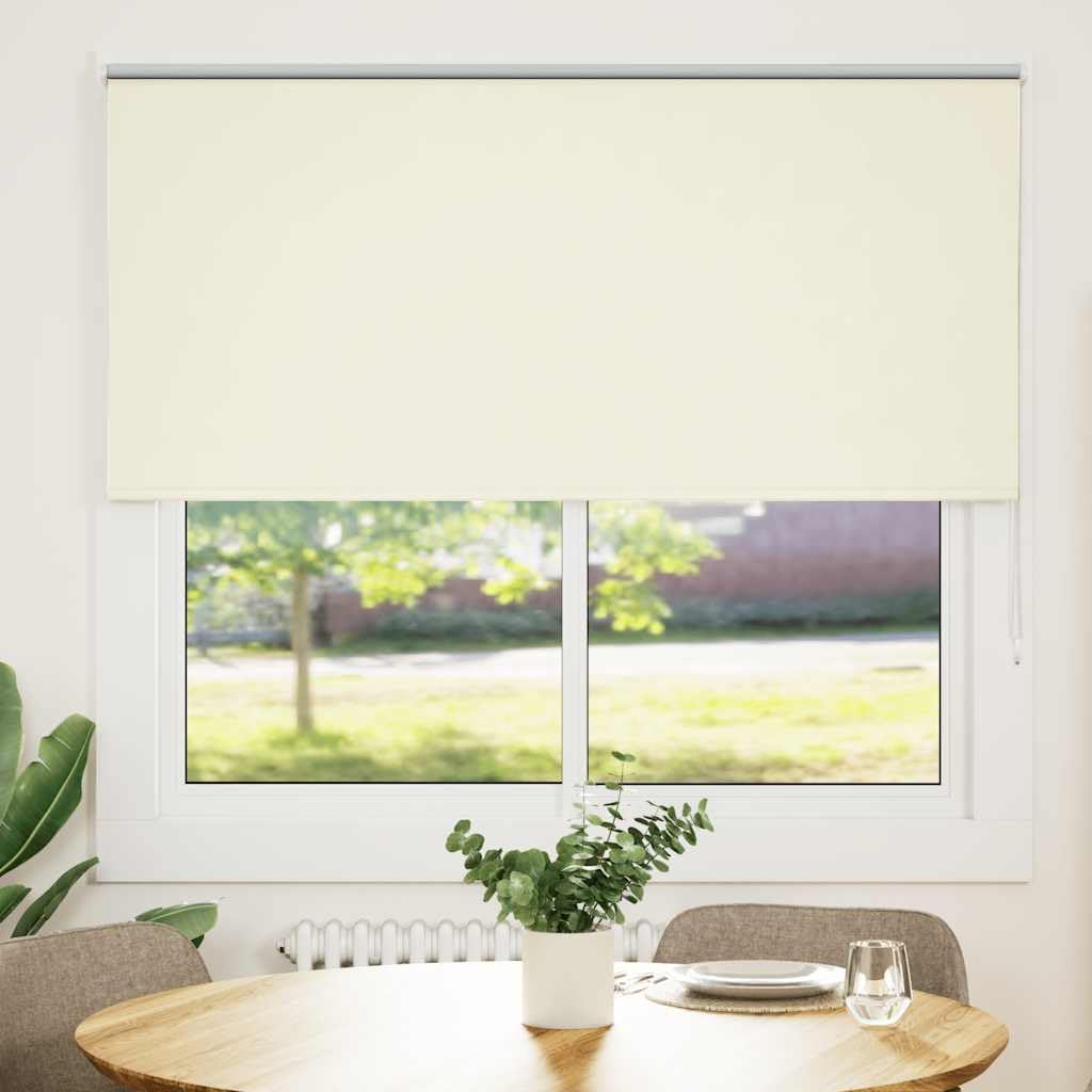 Verdunkelungsrollo, 141,6 cm, Elfenbeinfarben | 100 % Polyester, leicht zu reinigen, Wand- oder Fenstermontage, Kindersicherung