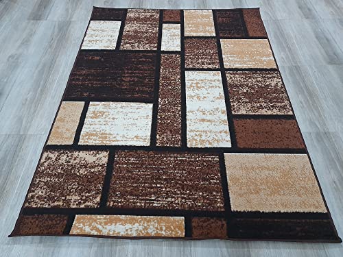 Image of Soft Thick Washable Rugs for Home Decor Living Room 5x7 Feet (150 x 200 Cm) Brown Color