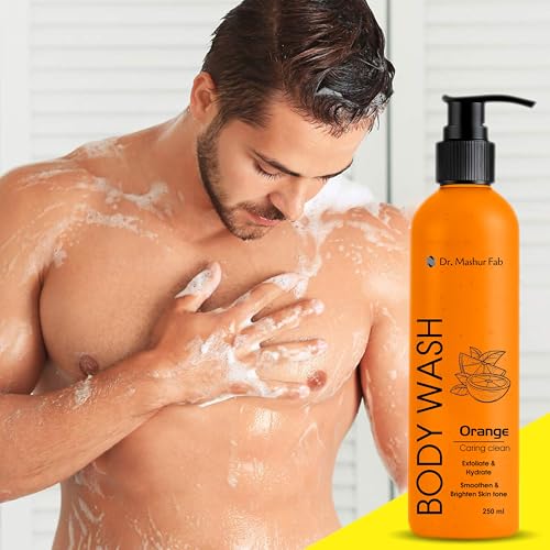 Image of MASHUR FAB Body Wash - Exfoliating & Hydrating Formula | Brightens Skin Tone | 250ml Multiple Fragrance (1, fruit)