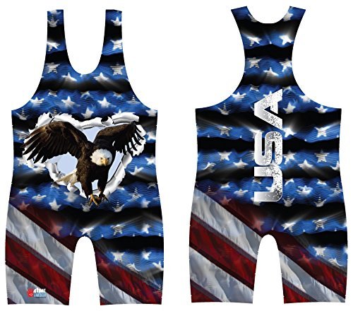 4 Time All American sublimated wrestling singlet, Usa Eagle, M 121-155 lbs.