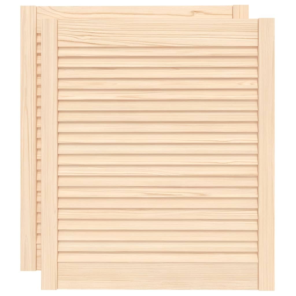 Portes d armoire à persiennes 2pcs 69x59,4cm bois de pin massif