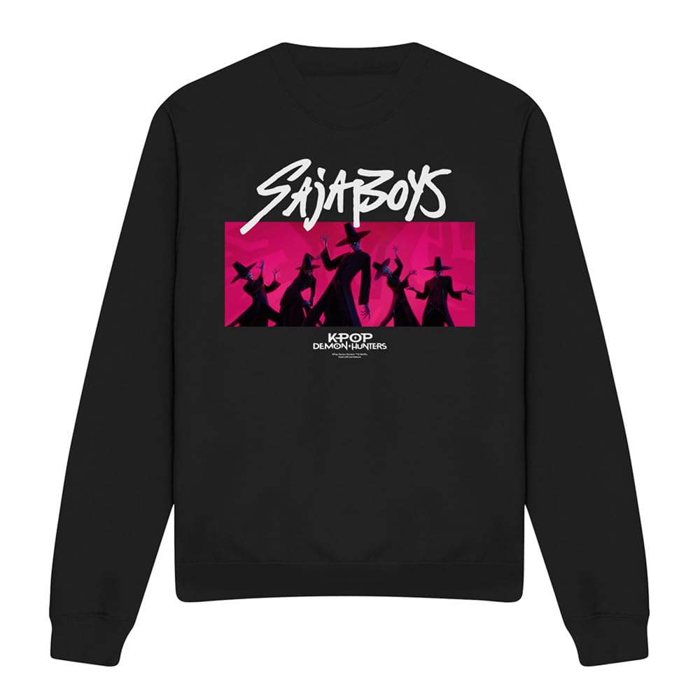 Netflix - Sweatshirt - Kpop Demon Hunters Saja Boys Pink Demons - Black - XL