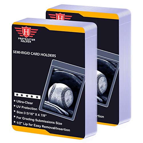 100ct Semi Rigid Card Holder, Toploaders Card Sleeves Clear Penny Card Sleeves Fit for MTG, YUGIOH, Sport Cards and Graded Card Submission