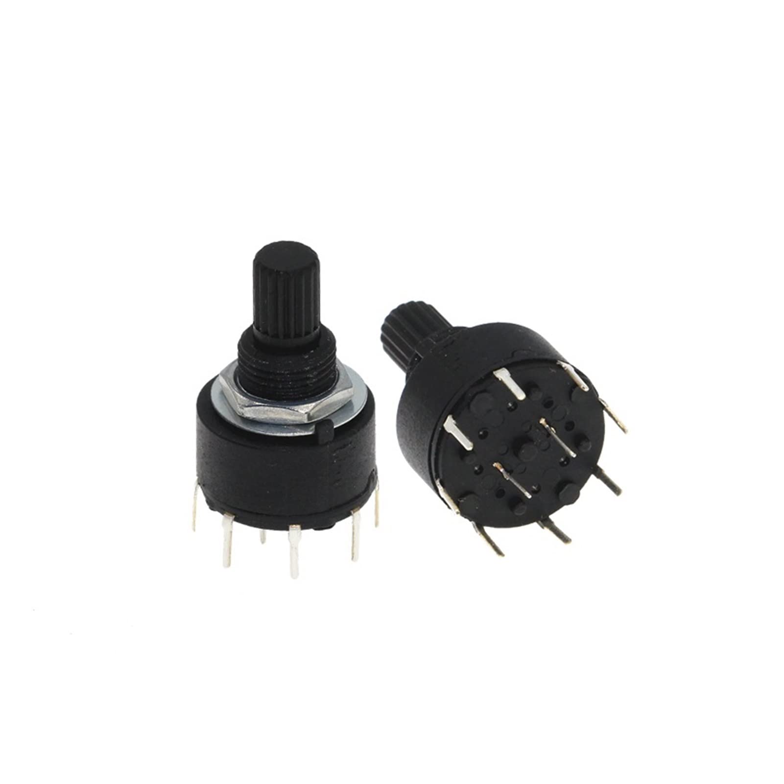 AQHYEBNSR Rotary Encoder 100PCS RS16 Plastic 16MM Band Switch 2 Pole 3 4 Position 1 5 6 8 Handle Length 15MM Axis(1 Pole 8)