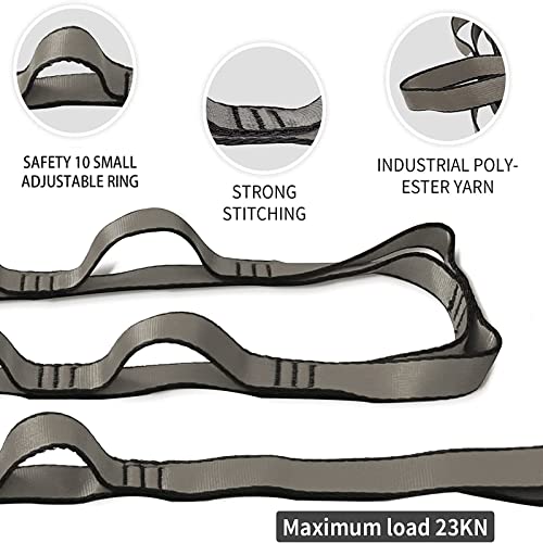 Websuka 40 Inches Aerial Yoga Hammock Daisy Chains Strap, Strong 22Kn Adjustable With 10 Loops, No Stretch, Climbing Strap Nylon Chain Sling For Aerial Yoga,Swing, Hammock, Suspension, Exercise #TOP1