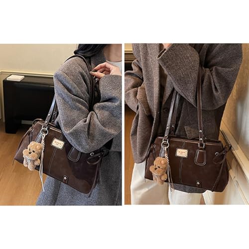 Sac en polyuréthane avec pendentif ours chic et grand compartiment - 6