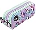 Produktbild Fringoo® Federtasche, für Kinder, Schule, lustige und niedliche Schreibwarenaufbewahrung mit 3 Fächern Large Pastel Unicorns - 3 Compartments