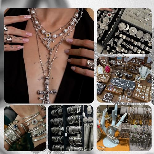 Image of SMUOBT Mystery Jewelry Jar Bundle - Surprise Vintage Jewelry Box for Women,Gift Jewelry Set (Necklace, Earrings, Rings,Kracelet,Keychain) - Unique Birthday Gift for Women