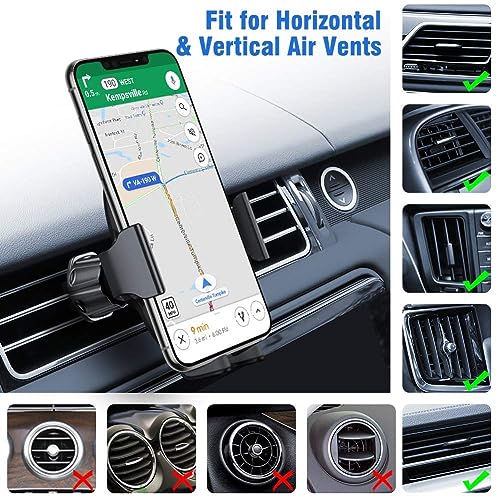 Image of miracase Phone Holders for Your Car with Metal Hook Clip, Air Vent Cell Phone Car Mount, Hands Free Universal Automobile Cradle Fit for iPhone Android and All Smartphones, Classic Black