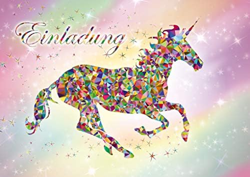 10 Einhorn Einladungskarten Für Kindergeburtstag - Inkl. Umschläge & 3D-Aufkleber