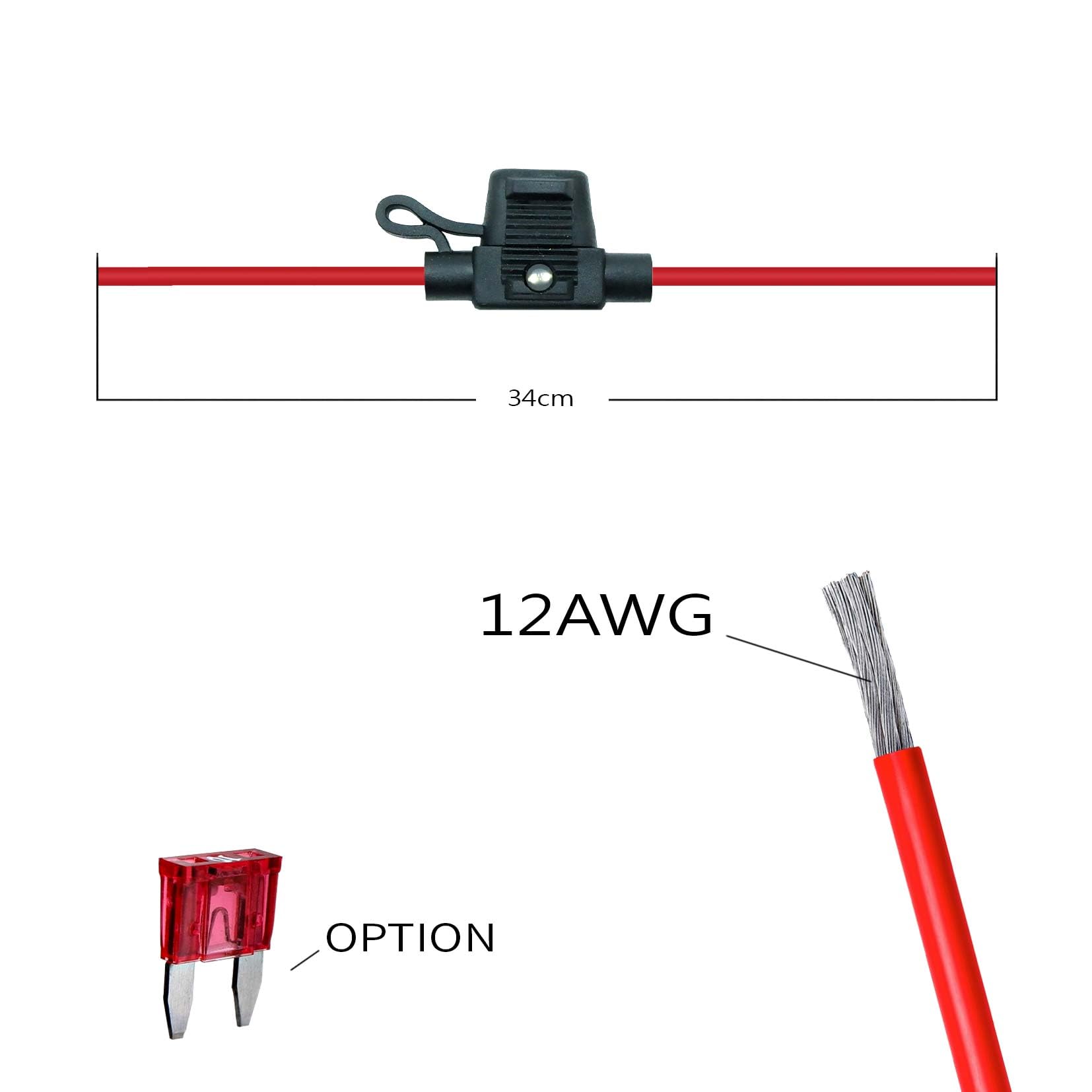 parts PTT Waterproof IP67 in-line ASP Mini LED Fuse Holder,12 AWG for Automotive Marine(2 Pack), Black - Image 4