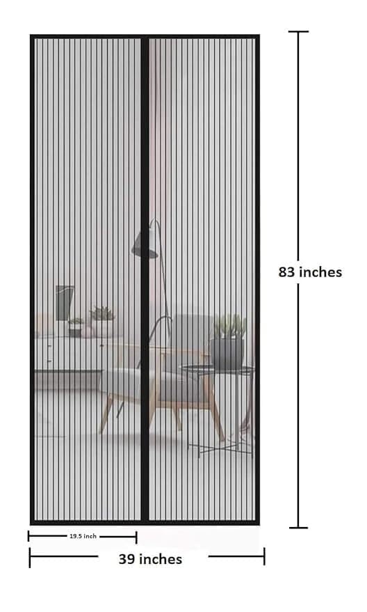 Image of Magnetic Mosquito Door Net for Home 6.8ft x 3.2ft | Heavy Duty Fine Mesh Screen with Automatic Magnetic Closure | Hands-Free Entry | Washable Insect Protection Door Curtain