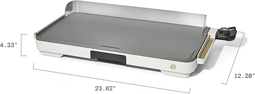 Miniatura 3 de Hermosa plancha eléctrica XL de 12 x 22 pulgadas, gran superficie antiadherente con temperatura ajustable, calor uniforme, bandeja de goteo y asas