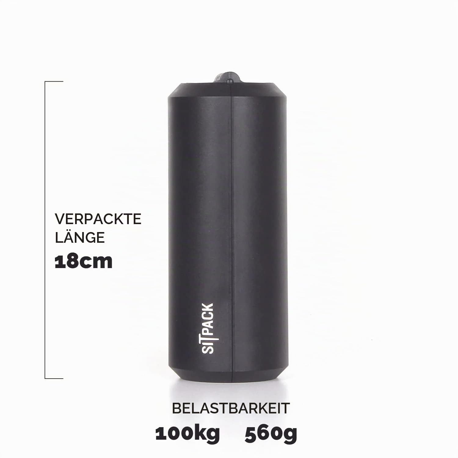 2.0 Teleskophocker - Faltbarer Campinghocker für Camping, Reisen, Freizeit, Outdoor – Inkl. Cover & 2 Ersatzfüßen - Extrem klein & leicht - 16,8 cm Höhe & 6,7 cm Ø, 560 g - Trägt bis zu 110 kg